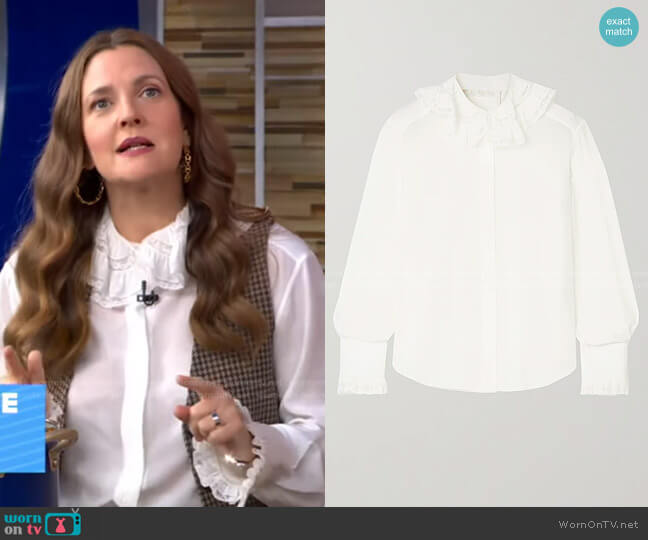 Chloe Ruffle Collar Silk Georgette Blouse