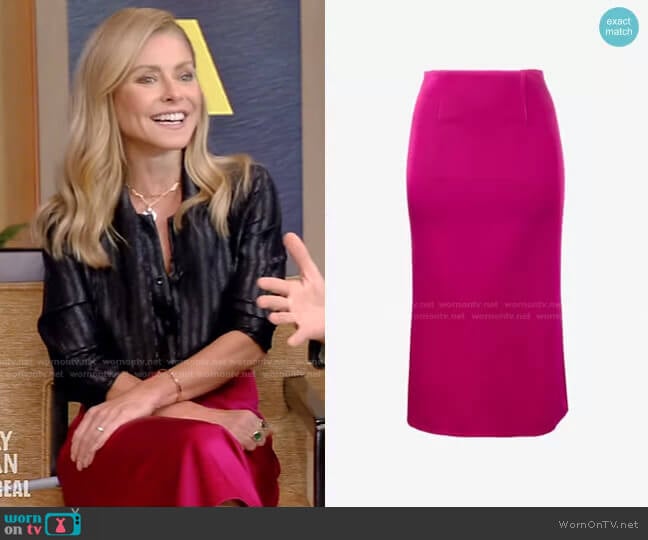 Roland Mouret Salway Skirt worn by Kelly Ripa on Live with Kelly and Mark