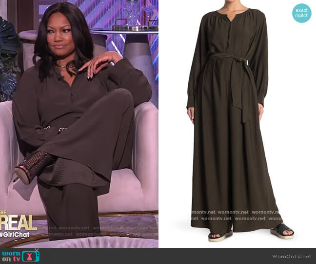 Samsoe and Samsoe Akaia Belted Wide Leg Jumpsuit worn by Garcelle Beauvais on The Real