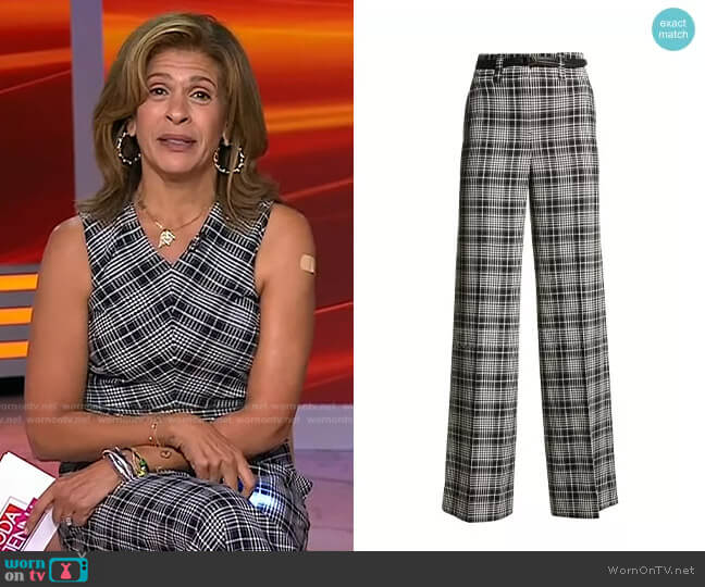 Tanya Taylor Sawyer Plaid Pants worn by Hoda Kotb on Today