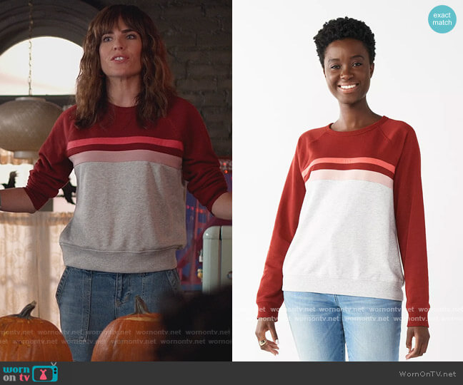Sonoma Goods For Life Everyday Crewneck Sweatshirt worn by Marina (Karla Souza) on Home Economics