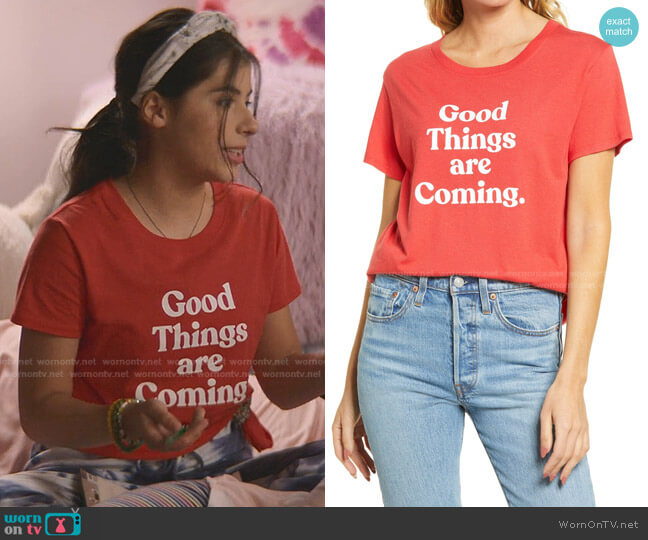 Sub Urban Riot Good Things are Coming Graphic Tee worn by Dawn Schafer (Kyndra Sanchez) on The Baby-Sitters Club