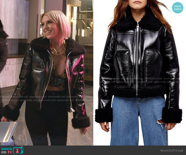 Topshop Faux Leather Biker Jacket worn by Whitney Rose on The Real Housewives of Salt Lake City
