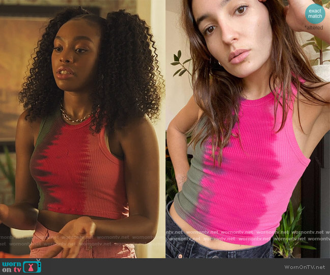 Urban Outfitters Tori Tie-Dye Tank Top worn by Nikki Vaughn (Alana Bright) on Our Kind of People