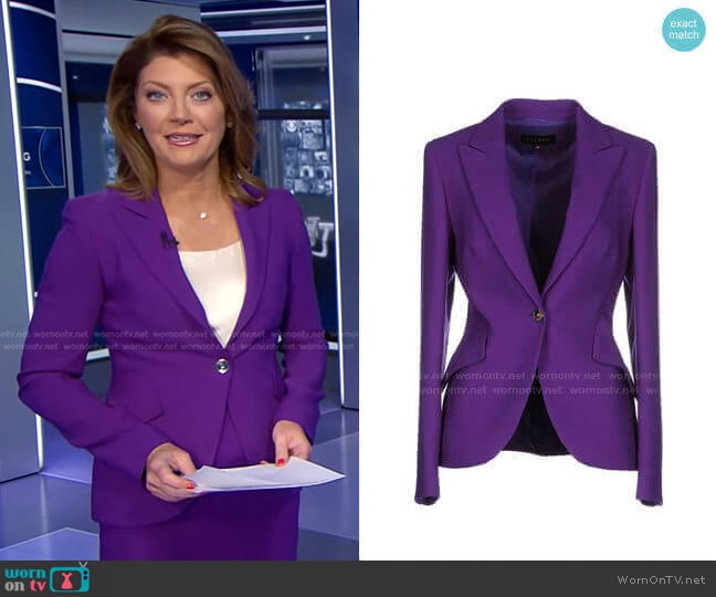 Escada Wool Blazer worn by Norah O'Donnell on CBS Evening News