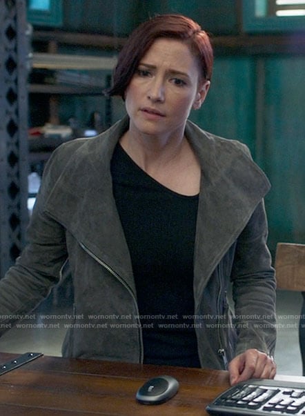 Alex’s grey suede jacket on Supergirl