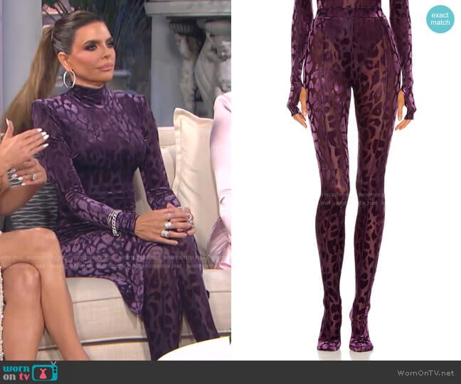 by Alex Perry Beck Leopard Pants worn by Lisa Rinna on The Real Housewives of Beverly Hills