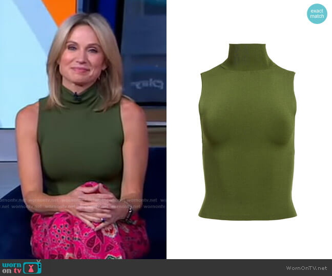 Alice + Olivia Darina Mockneck Shell worn by Amy Robach on Good Morning America