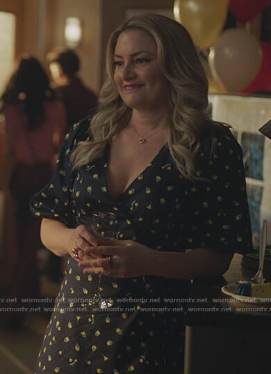 Alice’s navy floral dress on Riverdale