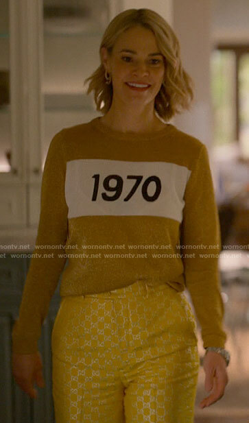 Alice’s gold 1970 sweater on The L Word Generation Q