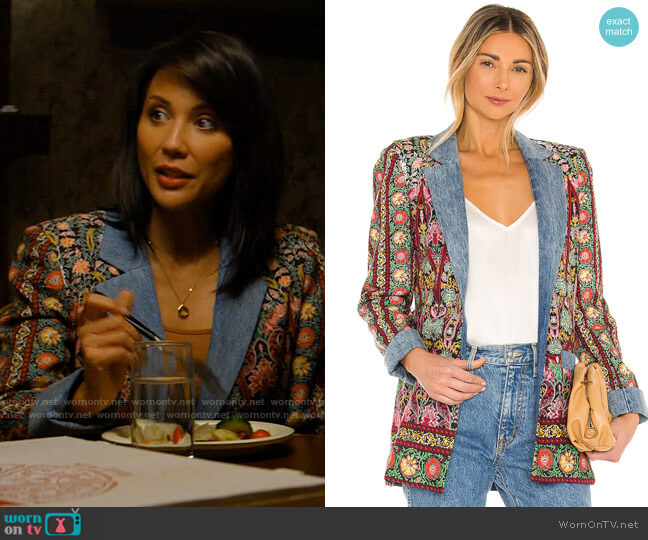 Alice + Olivia Verna Floral Robe Jacket worn by Bree Wheeler (Lexa Doig) on Chucky