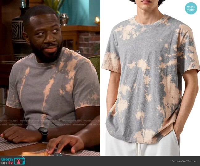 All Saints Phillips Tie Dye T-Shirt worn by Malcom (Sheaun McKinney) on The Neighborhood