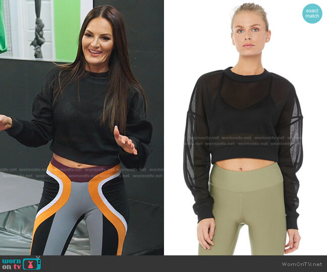 Alo Yoga Row Mesh Cropped Top worn by Lisa Barlow on The Real Housewives of Salt Lake City