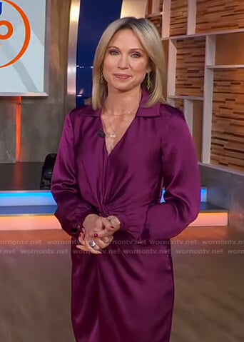 Amy’s purple twist front dress on Good Morning America