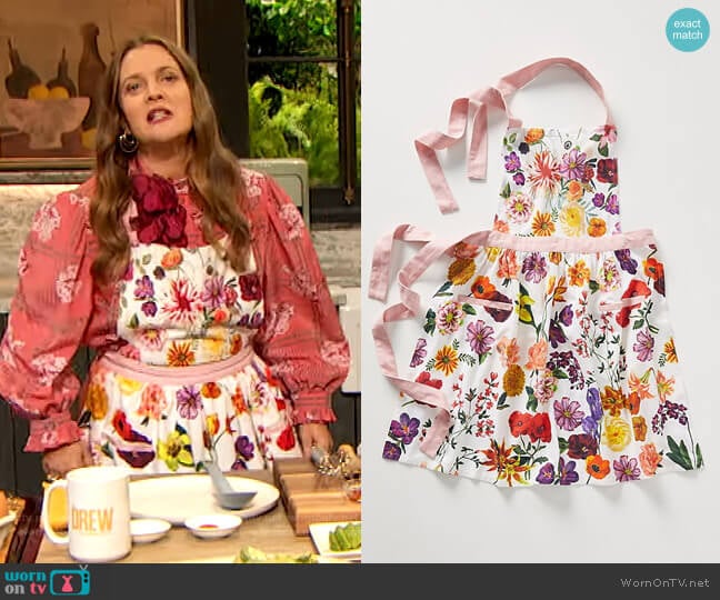 Anthropologie Nathalie Lete Helena Apron worn by Drew Barrymore on The Drew Barrymore Show