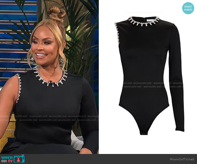 Area Asymmetric Crystal-Embellished Bodysuit