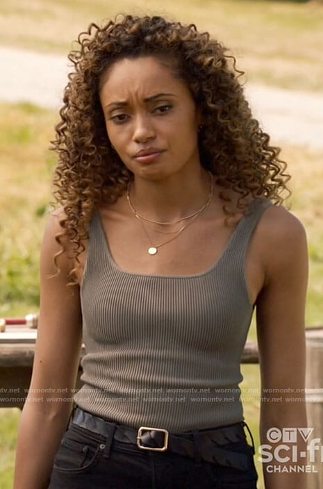 Astra’s ribbed tank top on Legends of Tomorrow