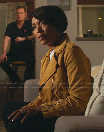 Athena’s yellow moto jacket on 9-1-1