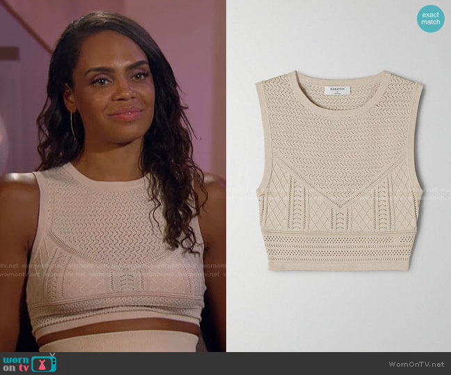 Babaton Pointelle Cropped Tank worn by Michelle Young on The Bachelorette