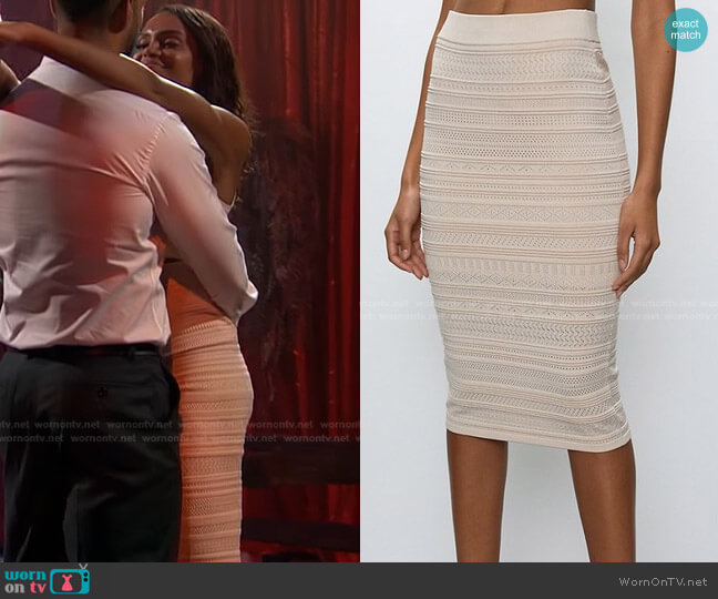 Babaton Bodycon Tube Skirt worn by Michelle Young on The Bachelorette