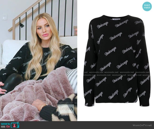 Balenciaga knitted all-over logo jumper