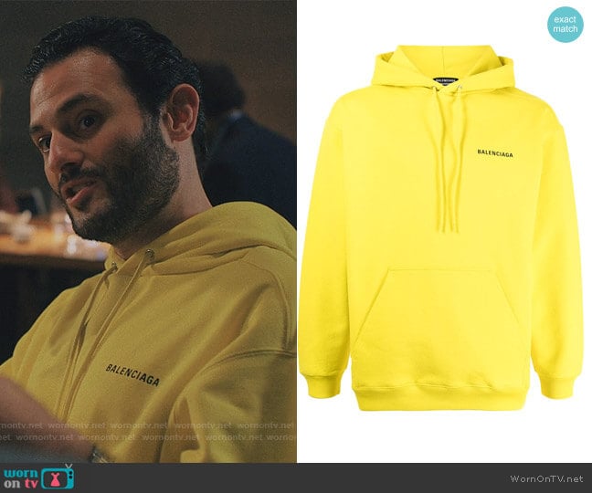 Logo Print Cotton Hoodie Balenciaga
