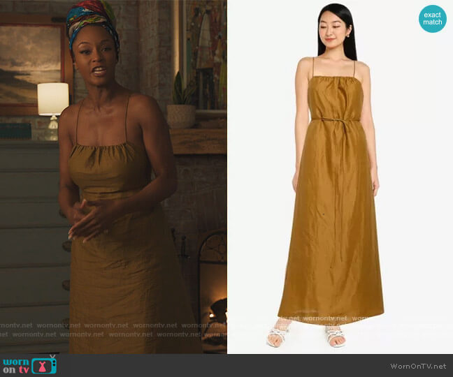 Banana Republic Strappy Shirred Maxi Dress worn by Angela Vaughn (Yaya DaCosta) on Our Kind of People