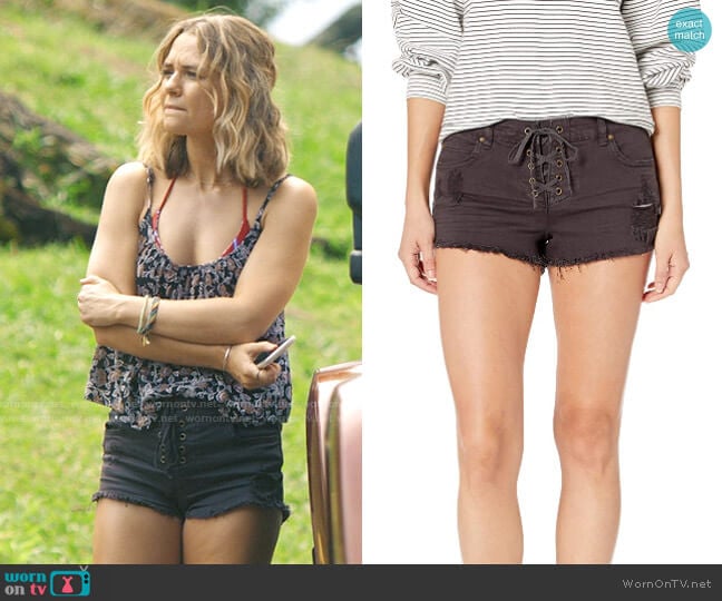Billabong Lite Hearted Denim Short worn by Lennon (Madison Iseman) on I Know What You Did Last Summer