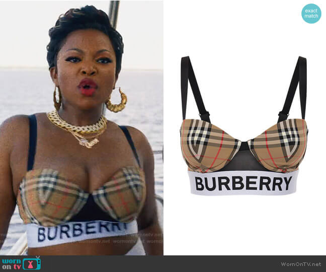 Burberry Check Fabric Padded Bra worn by Jill (Naturi Naughton) on Queens