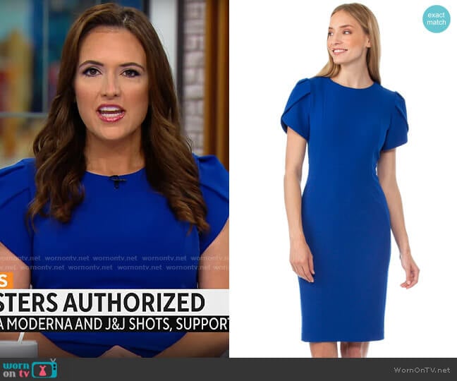 Calvin Klein Tulip Sleeve Dress worn by Nikki Battiste on CBS Mornings