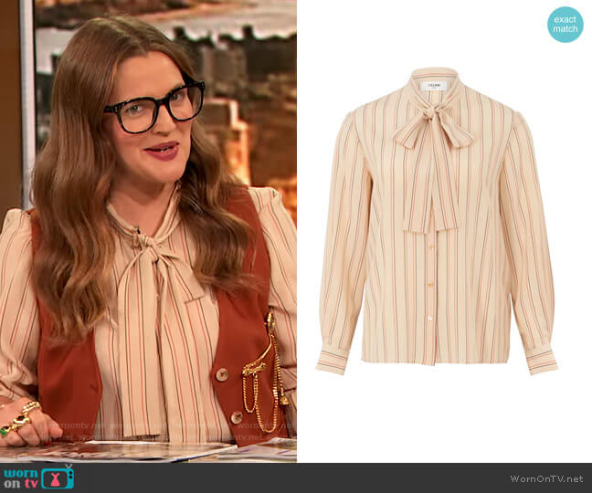 Celine Lavalliere Blouse worn by Drew Barrymore on The Drew Barrymore Show
