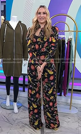 Chassie’s black floral jumpsuit on Today
