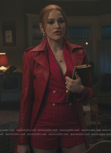 Cheryl’s red gingham check blazer and shorts on Riverdale