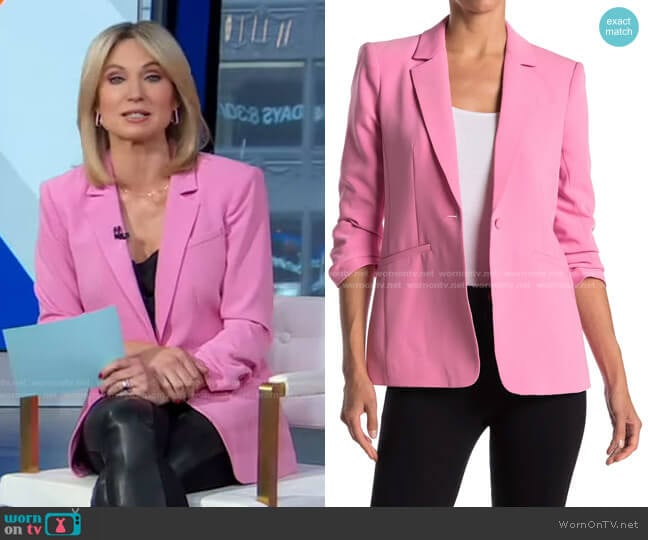 Cinq a Sept Crepe Khloe Blazer worn by Amy Robach on Good Morning America