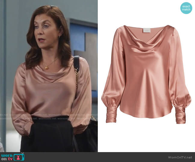 Cinq a Sept Taylee Cowlneck Silk Blouse