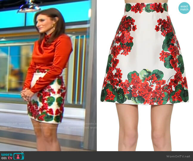 Dolce & Gabbana A-Line Silk Mikado Mini Skirt