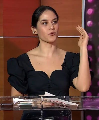 Donna’s black puff sleeve sweetheart top on Today
