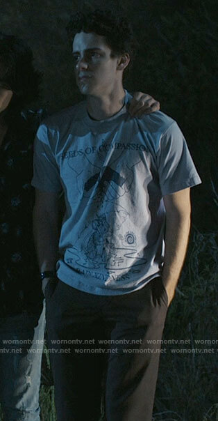 Dylan’s seeds of compassion t-shirt on I Know What You Did Last Summer