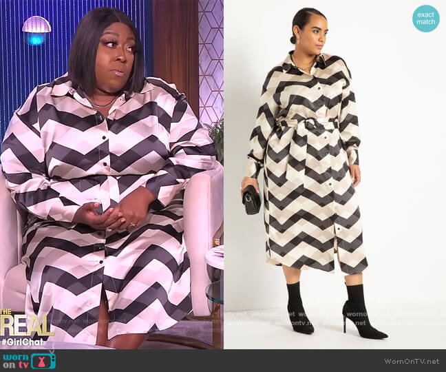 Eloquii Button Down Maxi Shirtdress worn by Loni Love on The Real