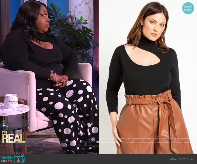 Eloquii Cutout Neckline Turtleneck worn by Loni Love on The Real