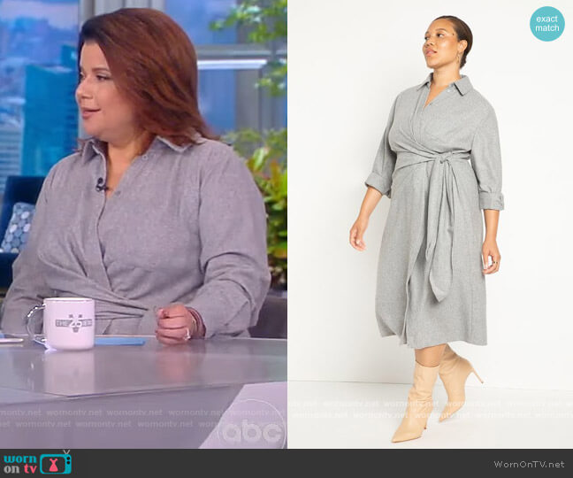 Eloquii Wrap Waist Shirtdress worn by Ana Navarro on The View