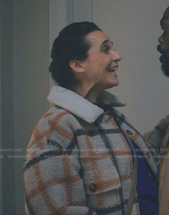 Emily’s plaid jacket on Love Life