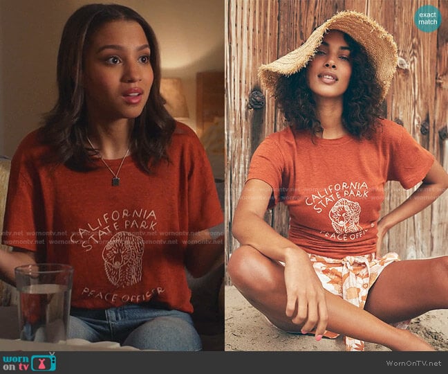 Free People Peace Officer Tee worn by May Grant (Corinne Massiah) on 9-1-1