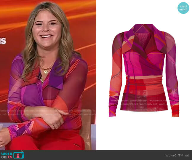 Fuzzi Camicia Tartan Shirt worn by Jenna Bush Hager on Today