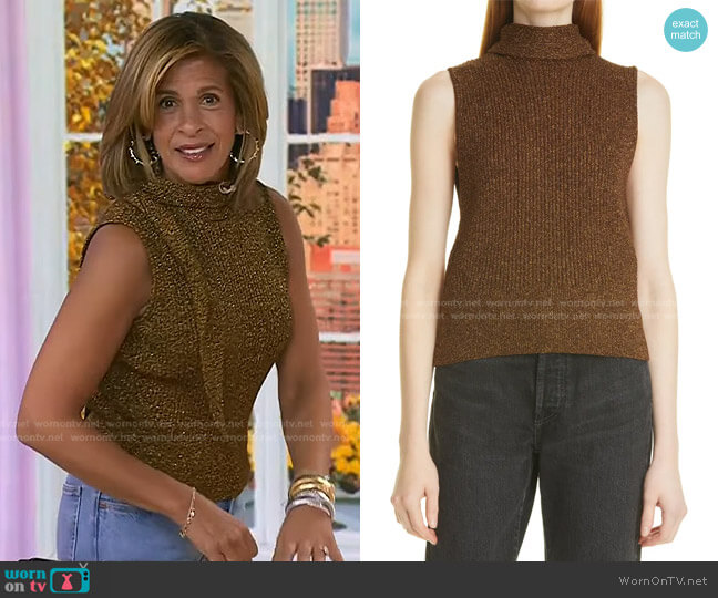 Ganni Metallic Sleeveless Sweater worn by Hoda Kotb on Today