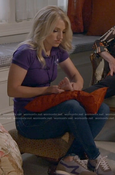 Gina’s purple stripe sneakers on B Positive