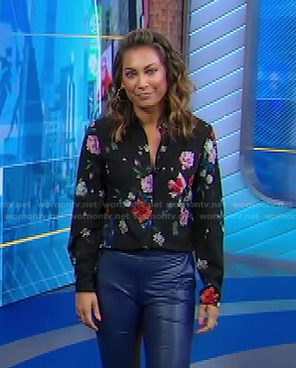 Ginger’s black floral blouse on Good Morning America