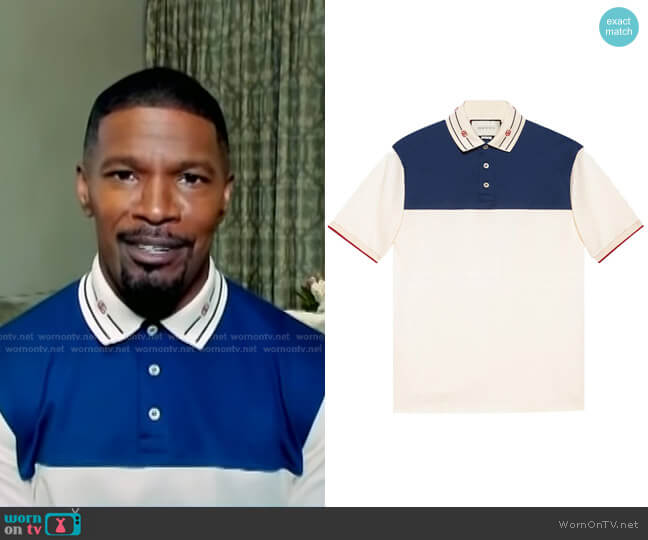 Gucci Embroidered-Collar Polo Shirt