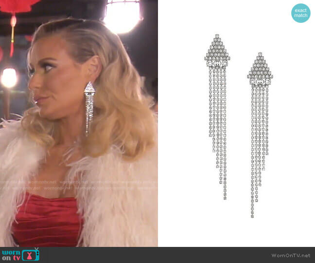 Gucci Metal Earrings with Crystals worn by Dorit Kemsley on The Real Housewives of Beverly Hills