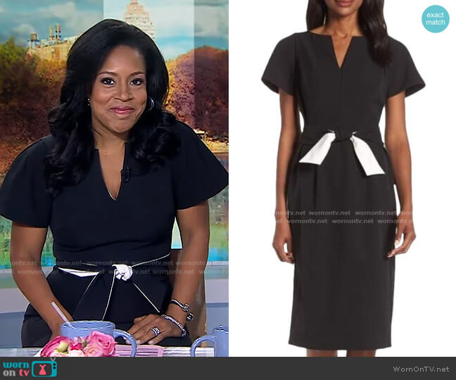 Harper Rose Flutter Sleeve Sheath Dress worn by Sheinelle Jones on Today